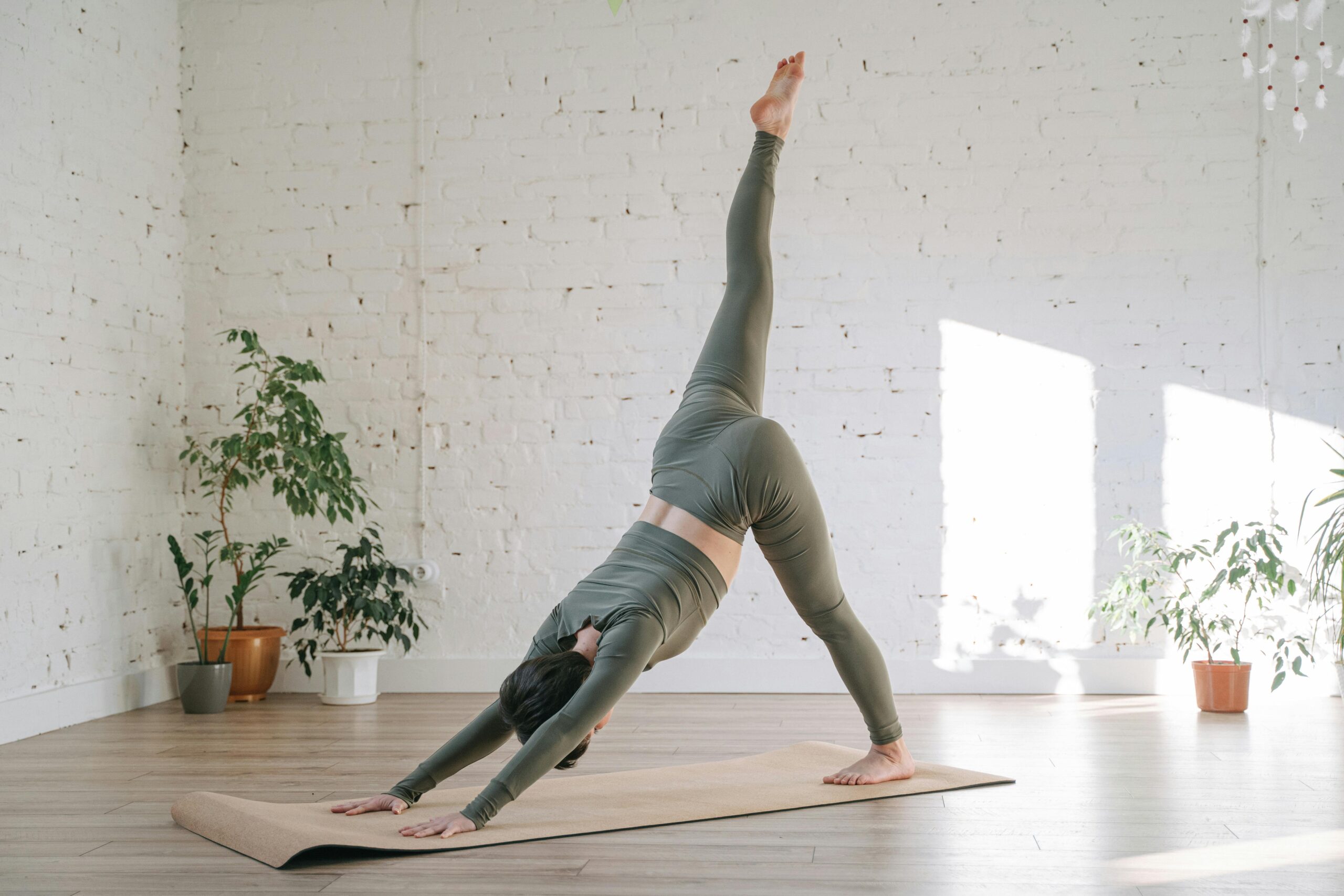 woman doing yoga